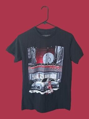 Bad Habit Black Short Sleeve Tee with Retro Car Graphic